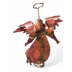 Copper Metal Angel Studio Artist Sculpture Figure Figurine Unique OOAK